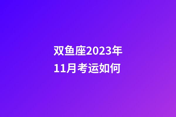 双鱼座2023年11月考运如何-第1张-星座运势-玄机派