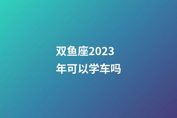 双鱼座2023年可以学车吗-第1张-星座运势-玄机派