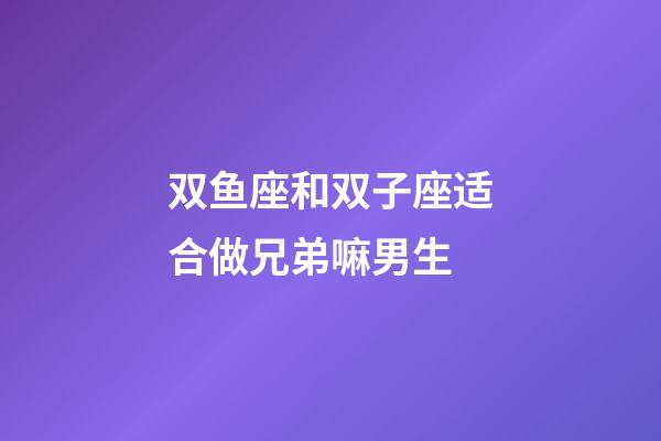 双鱼座和双子座适合做兄弟嘛男生-第1张-星座运势-玄机派