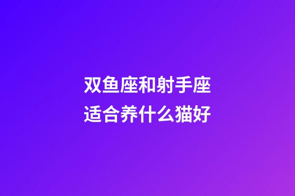 双鱼座和射手座适合养什么猫好-第1张-星座运势-玄机派