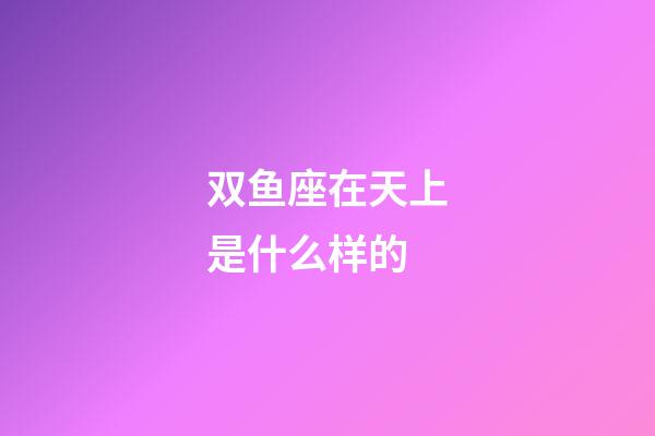 双鱼座在天上是什么样的