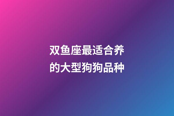 双鱼座最适合养的大型狗狗品种-第1张-星座运势-玄机派