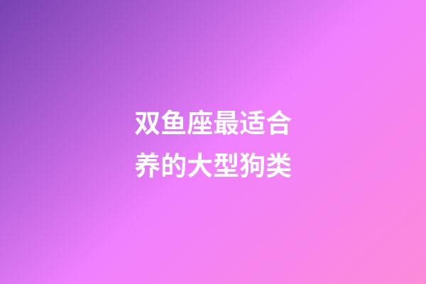 双鱼座最适合养的大型狗类-第1张-星座运势-玄机派