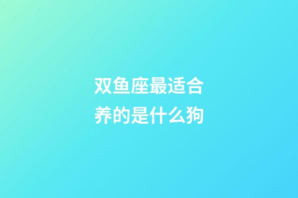 双鱼座最适合养的是什么狗-第1张-星座运势-玄机派