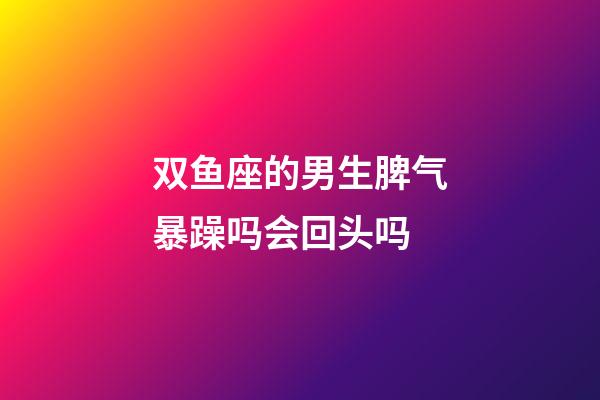 双鱼座的男生脾气暴躁吗会回头吗-第1张-星座运势-玄机派