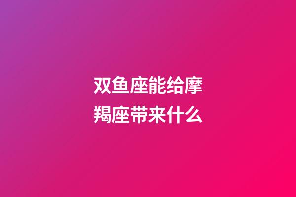 双鱼座能给摩羯座带来什么-第1张-星座运势-玄机派