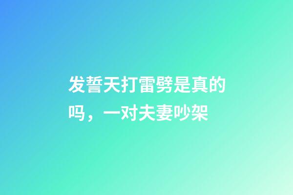 发誓天打雷劈是真的吗，一对夫妻吵架-第1张-观点-玄机派