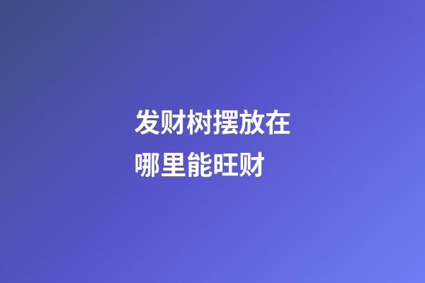 发财树摆放在哪里能旺财