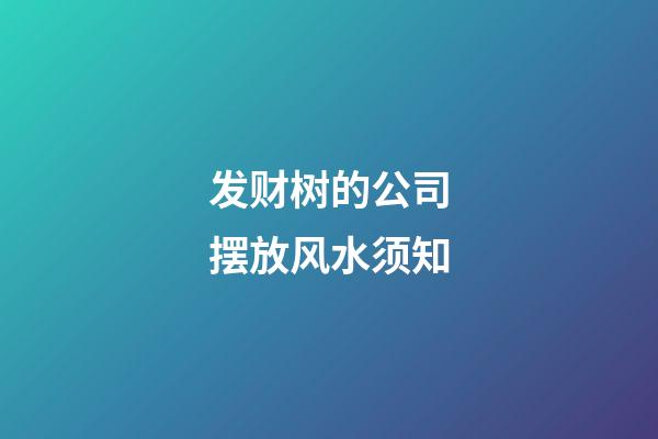 发财树的公司摆放风水须知