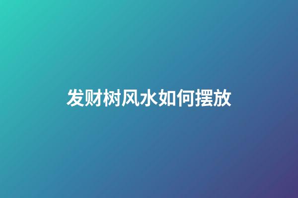 发财树风水如何摆放