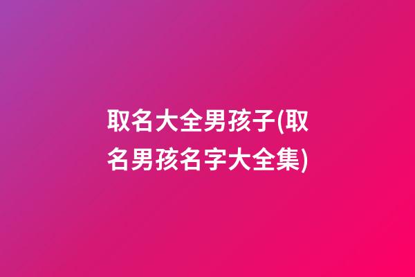 取名大全男孩子(取名男孩名字大全集)