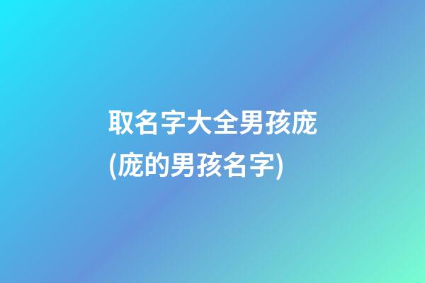 取名字大全男孩庞(庞的男孩名字)