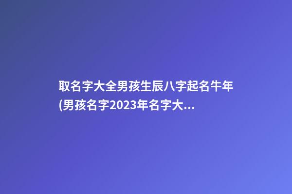 取名字大全男孩生辰八字起名牛年(男孩名字2023年名字大全牛年)