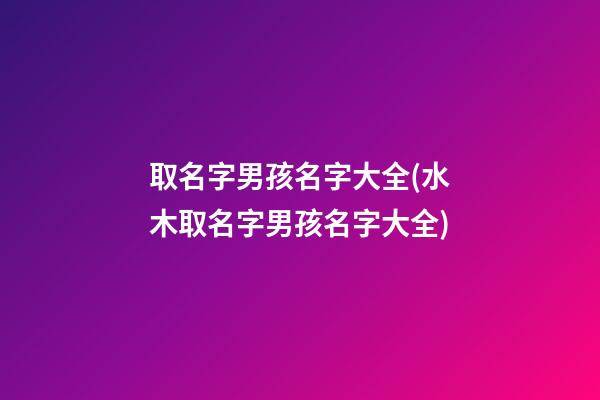 取名字男孩名字大全(水木取名字男孩名字大全)