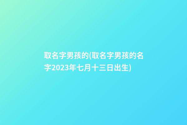 取名字男孩的(取名字男孩的名字2023年七月十三日出生)
