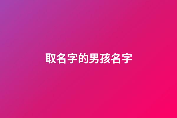 取名字的男孩名字(取名字男孩名字霸气)-第1张-男孩起名-玄机派