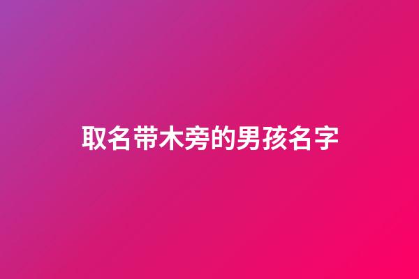 取名带木旁的男孩名字(取名带木旁的男孩名字小名)-第1张-男孩起名-玄机派