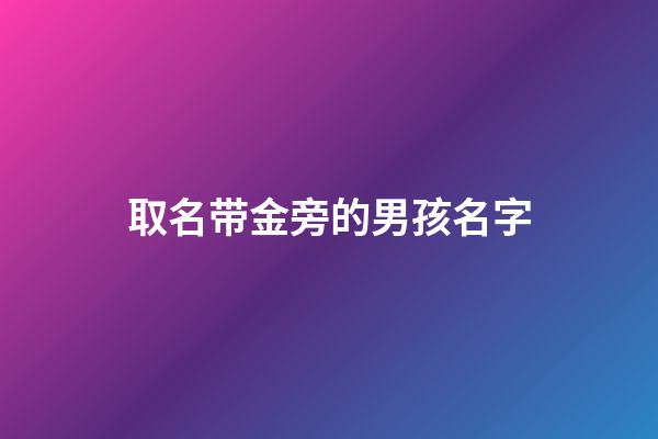 取名带金旁的男孩名字(姓名带金字旁的男孩名字)-第1张-男孩起名-玄机派