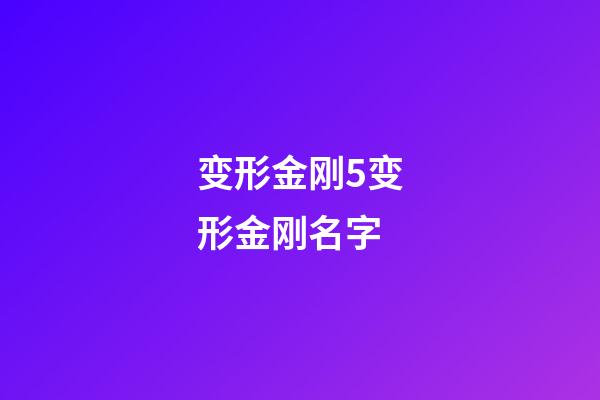 变形金刚5变形金刚名字
