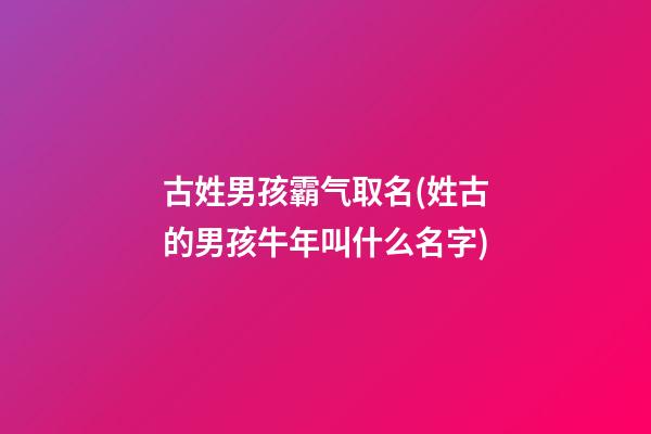 古姓男孩霸气取名(姓古的男孩牛年叫什么名字)