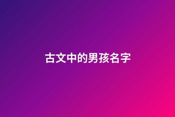 古文中的男孩名字(古文中的男孩名字大全)-第1张-男孩起名-玄机派