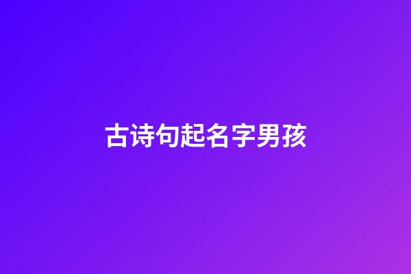 古诗句起名字男孩(古诗词名句取名男孩)-第1张-男孩起名-玄机派