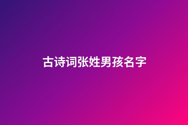 古诗词张姓男孩名字(张姓古诗词取名男孩)-第1张-男孩起名-玄机派