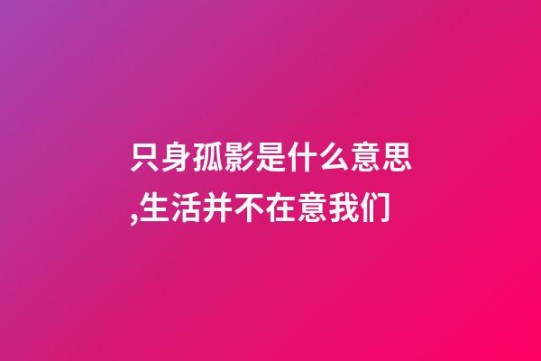 只身孤影是什么意思,生活并不在意我们-第1张-观点-玄机派