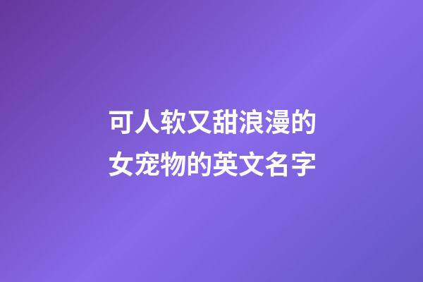 可人软又甜浪漫的女宠物的英文名字