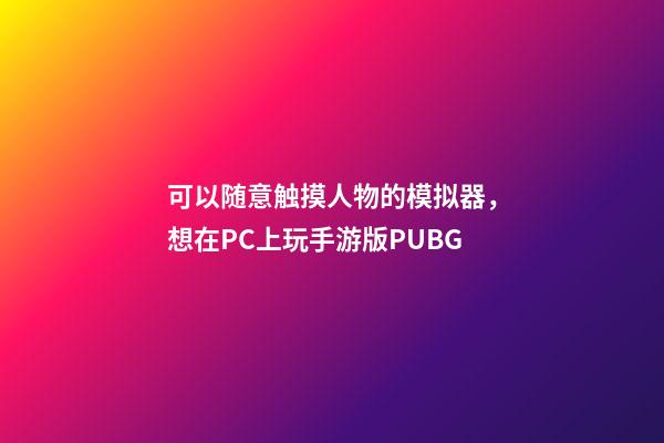 可以随意触摸人物的模拟器，想在PC上玩手游版PUBG-第1张-观点-玄机派