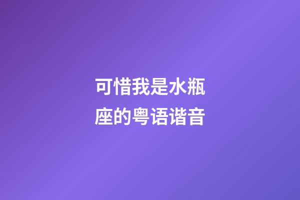 可惜我是水瓶座的粤语谐音