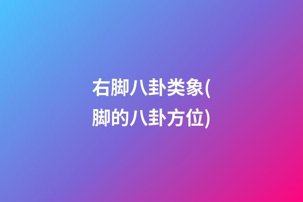 右脚八卦类象(脚的八卦方位)