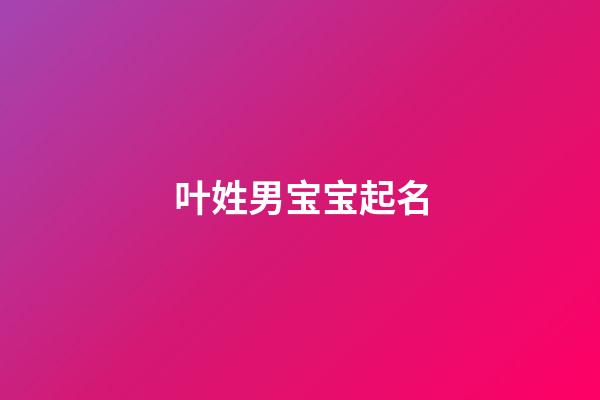 叶姓男宝宝起名(叶姓男宝宝什么好听)-第1张-男孩起名-玄机派