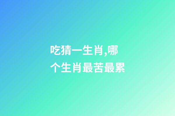 吃猜一生肖,哪个生肖最苦最累-第1张-观点-玄机派