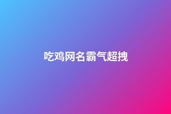 吃鸡网名霸气超拽