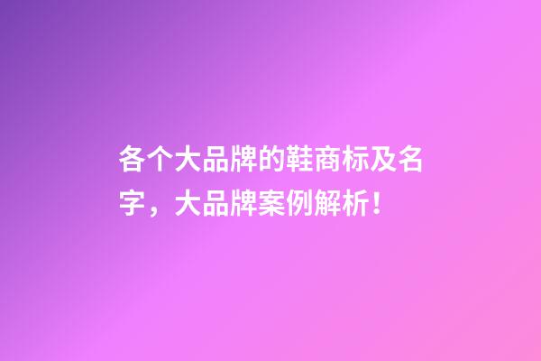 各个大品牌的鞋商标及名字，大品牌案例解析！-第1张-商标起名-玄机派