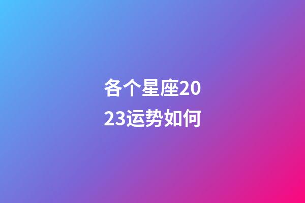 各个星座2023运势如何-第1张-星座运势-玄机派