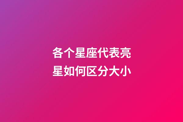 各个星座代表亮星如何区分大小-第1张-星座运势-玄机派
