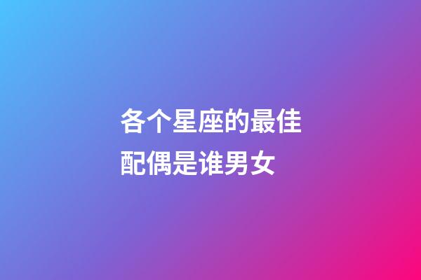 各个星座的最佳配偶是谁男女-第1张-星座运势-玄机派