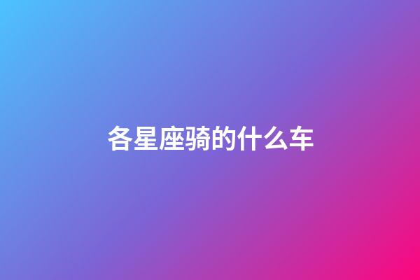 各星座骑的什么车