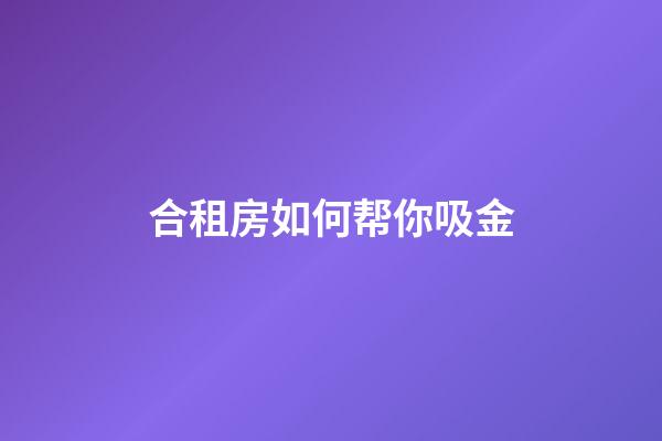 合租房如何帮你吸金