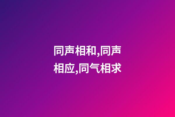 同声相和,同声相应,同气相求-第1张-观点-玄机派