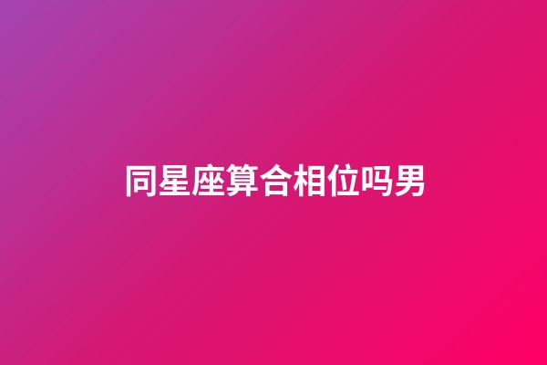 同星座算合相位吗男-第1张-星座运势-玄机派