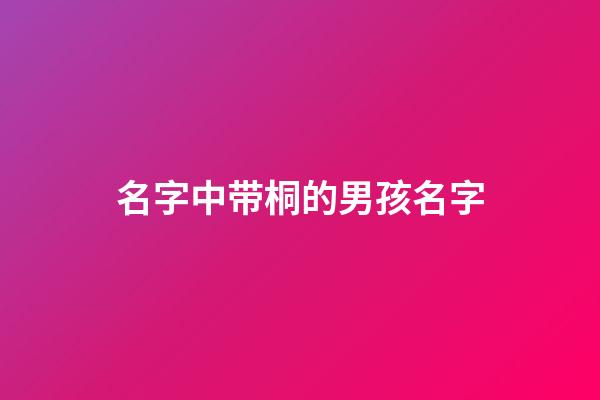 名字中带桐的男孩名字(取名带桐男孩名字)-第1张-男孩起名-玄机派