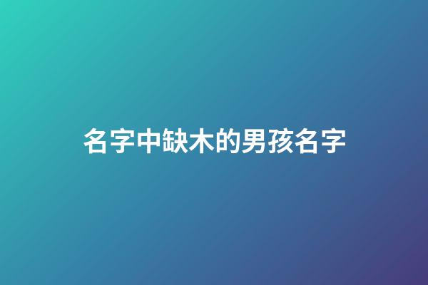 名字中缺木的男孩名字(名字中缺木的男孩名字怎么取)-第1张-男孩起名-玄机派