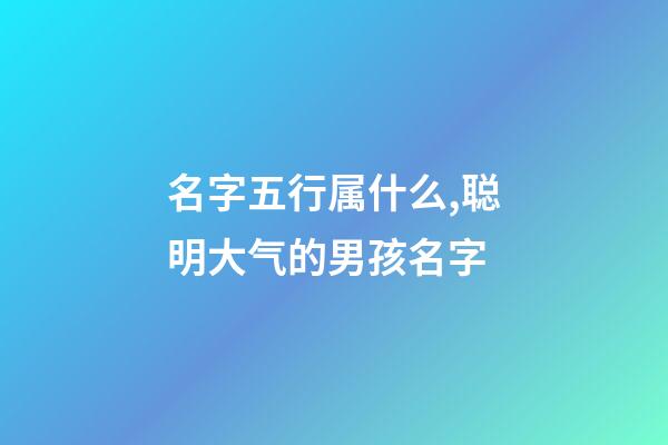 名字五行属什么,聪明大气的男孩名字-第1张-观点-玄机派