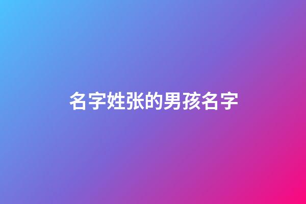 名字姓张的男孩名字(姓张的男孩起名字大全2023年)-第1张-男孩起名-玄机派