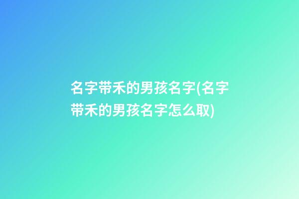 名字带禾的男孩名字(名字带禾的男孩名字怎么取)