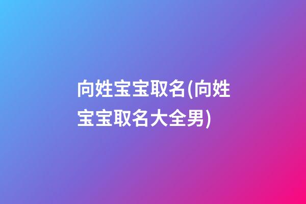 向姓宝宝取名(向姓宝宝取名大全男)