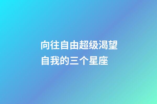 向往自由超级渴望自我的三个星座-第1张-星座运势-玄机派